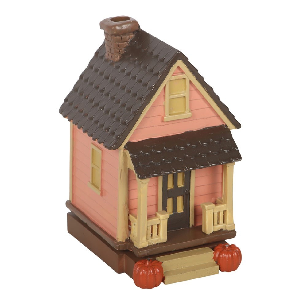 Something Different - Pink House Incense Cone Burner with Pumpkins Incense burner - Multicolours